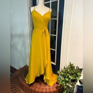 Christina Wu Elegant Celebrations  Ochre Wrap Maxi Dress Size 12